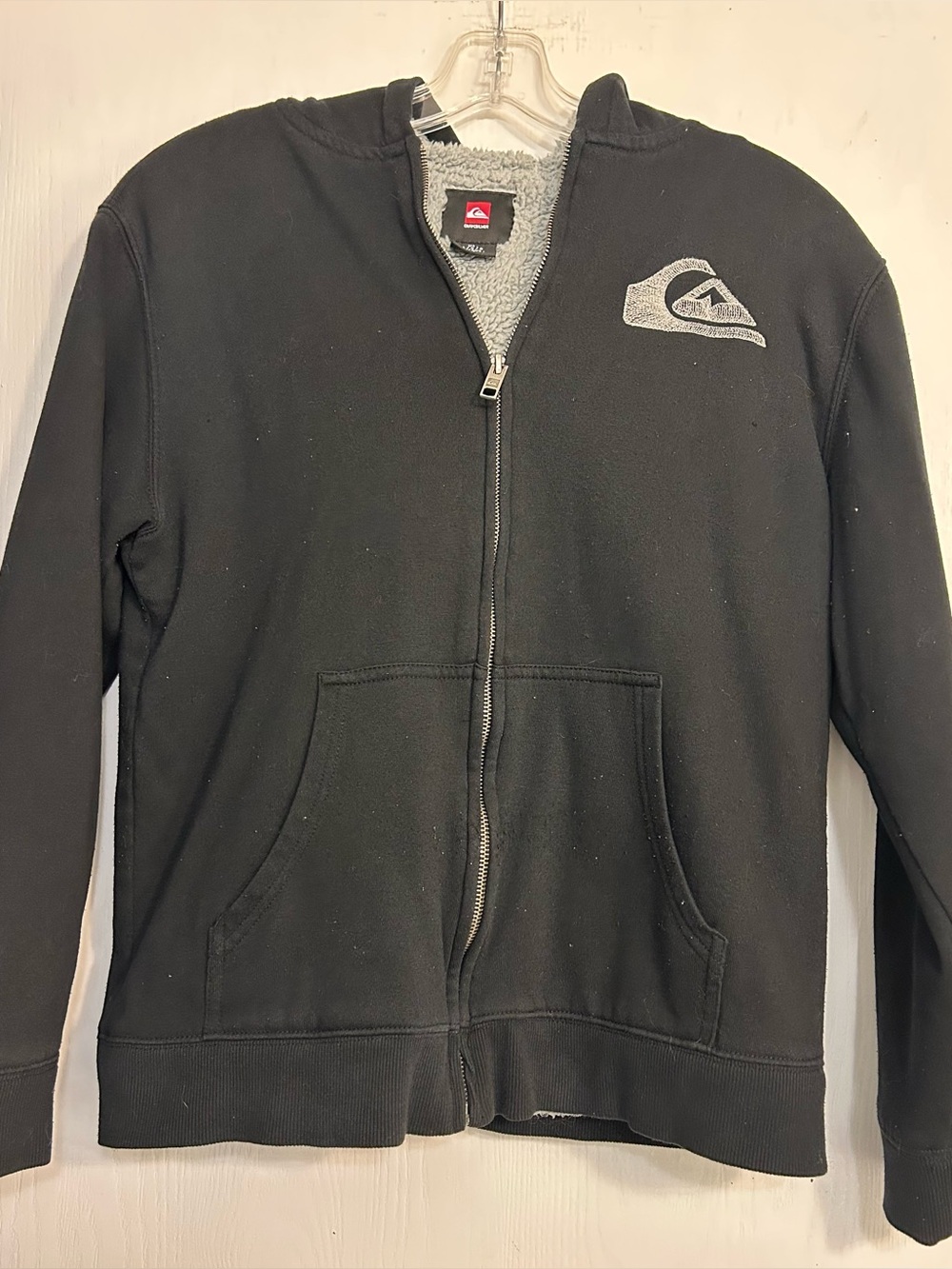 Quiksilver Sherpa-Lined Cozy Hooded Outerwear Boy’s Zip Jacket Size Large (14)